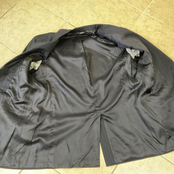 Brooks Brothers wool Blazer Mens 43R Black Chalk Stripe Pinstripe Sport Coat USA - Picture 11 of 14